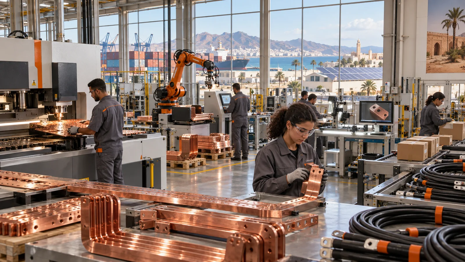 Industrial production of copper busbar systems